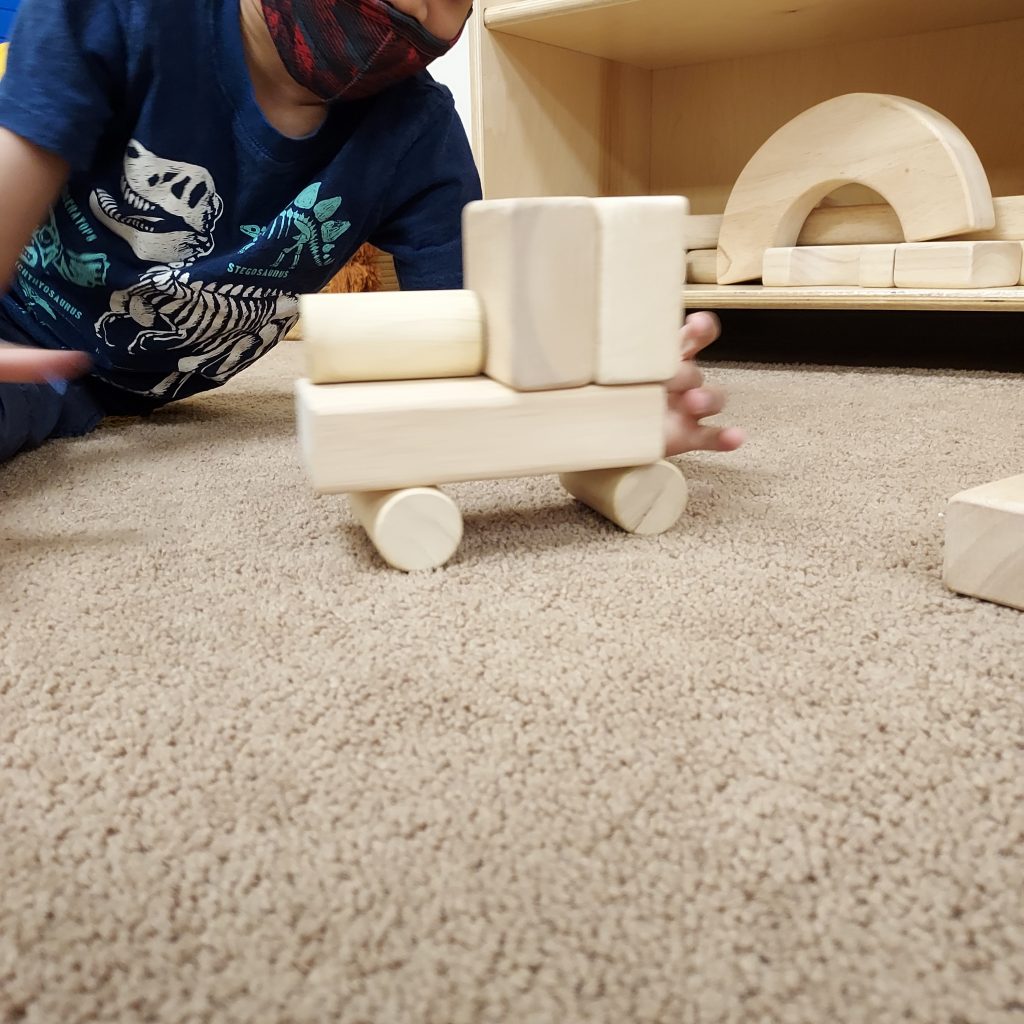 train engineer STEM Montessori Natural Wooden Building Blocks Set STEM Kindergarten
